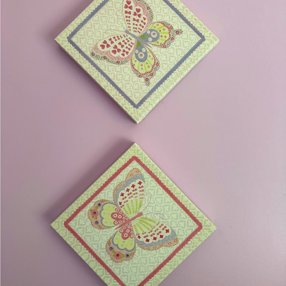 Two 12*12 paintings of butterflies